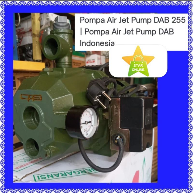 Garansi pompa air jet pump Dab Indonesia DP 255 S otomatis automatic pump 30 meter sumur dalam 250 w