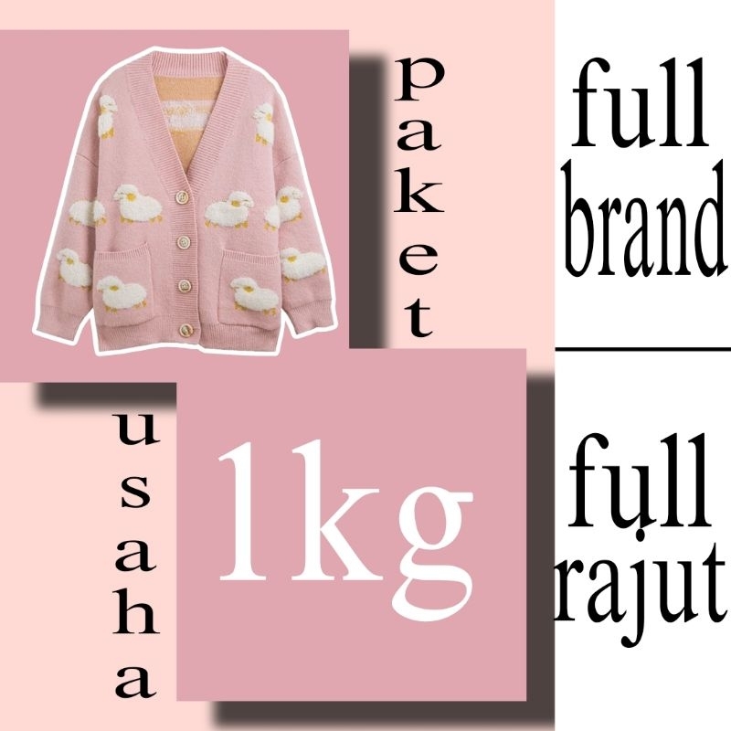 paket usaha full rajut wanita 1 kg, isi 3-6 pcs, bisa COD,sudah setrika, baju rajut murah