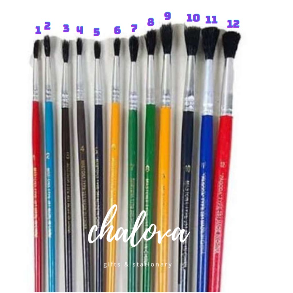 

[SET] KUAS LUKIS CAT AIR PAGODA BRUSH NO 1-12 / KUAS LUKIS HITAM PAGODA ISI 6 PCS