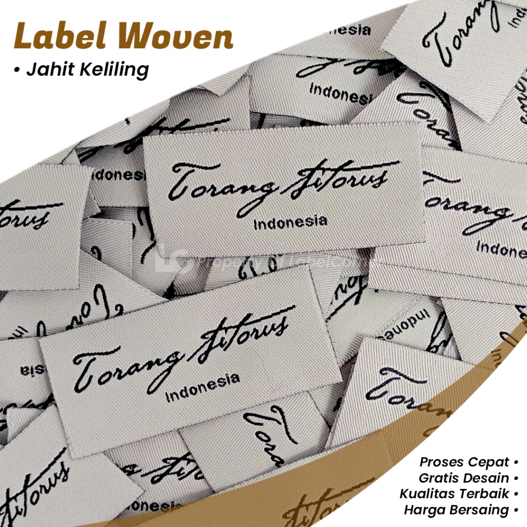 LABEL CORNER Bandung Custom  Woven Damask Rajut Lebar 3cm Fashion Hijab Min ORDER 300 LUSIN