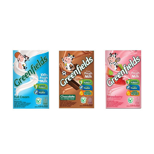 

SUSU GREENFIELDS UHT FRESH MILK 105ML, 250ML FULL CREAM, STRAWBERRY, CHOCOLATE