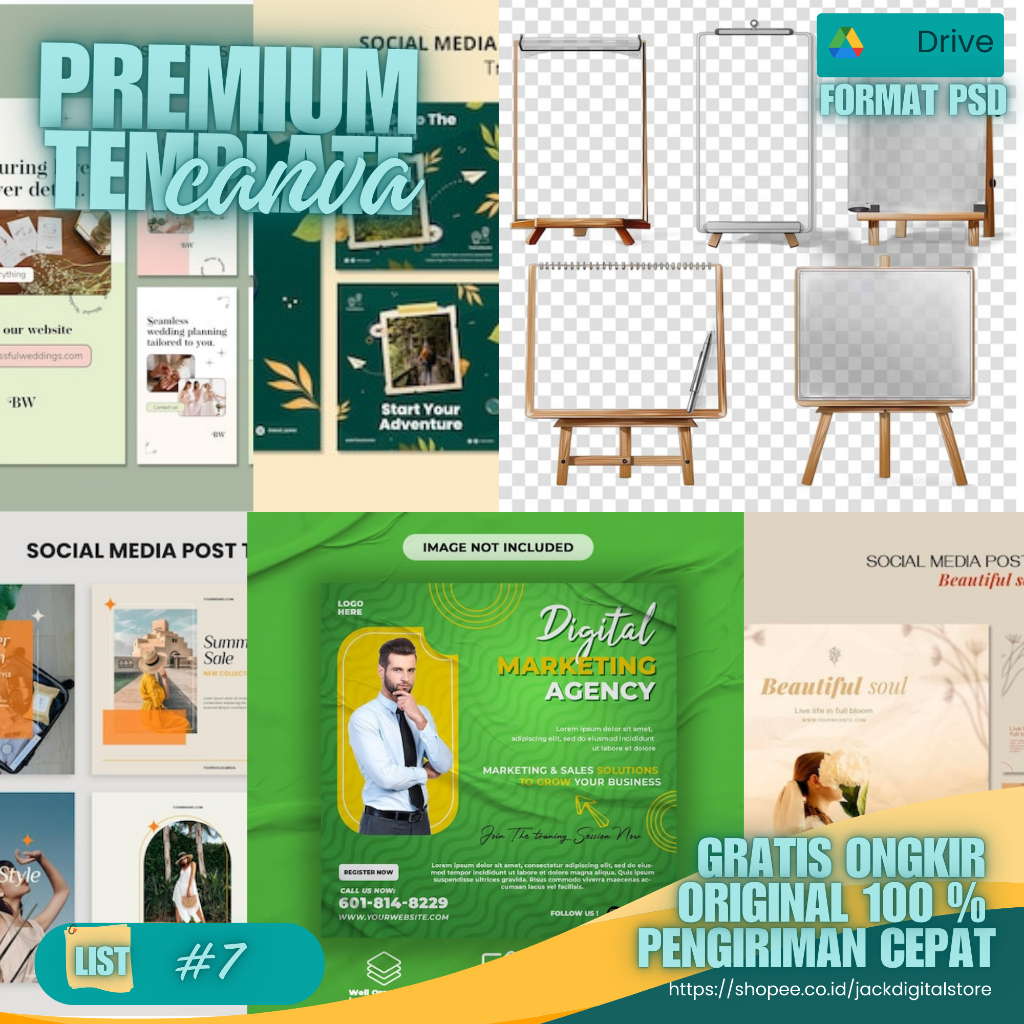 Premium Canva Template - LIST #7 - MockUp - Images - Banner - Sosial Media