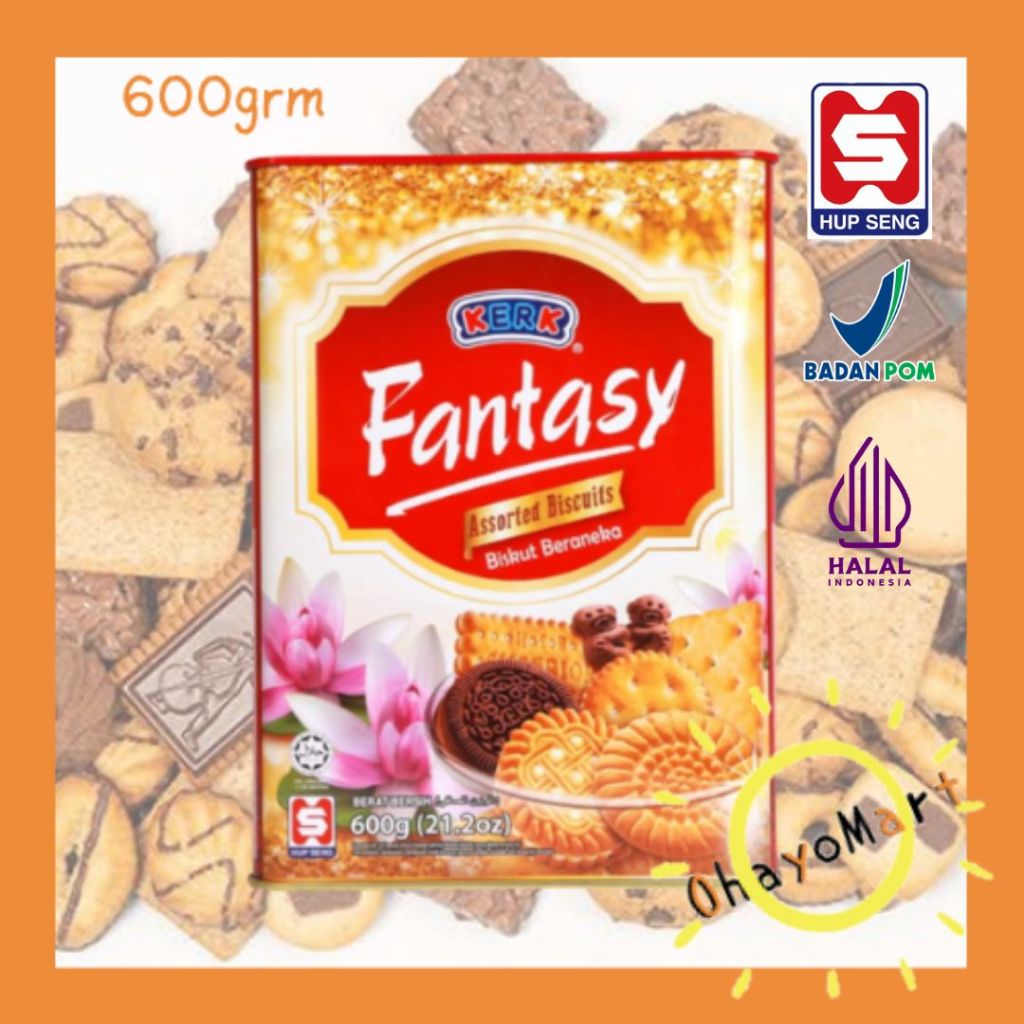 

Hup seng Fantasy Assorted biscuits / Kerk Fantasy biskuit kaleng 600g