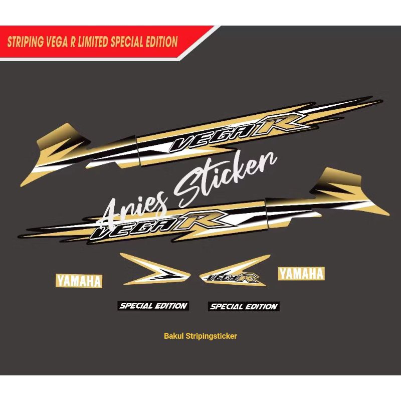Sticker striping lis motor yamaha vega r lama custom model fiz r limited spesial edition custom mala