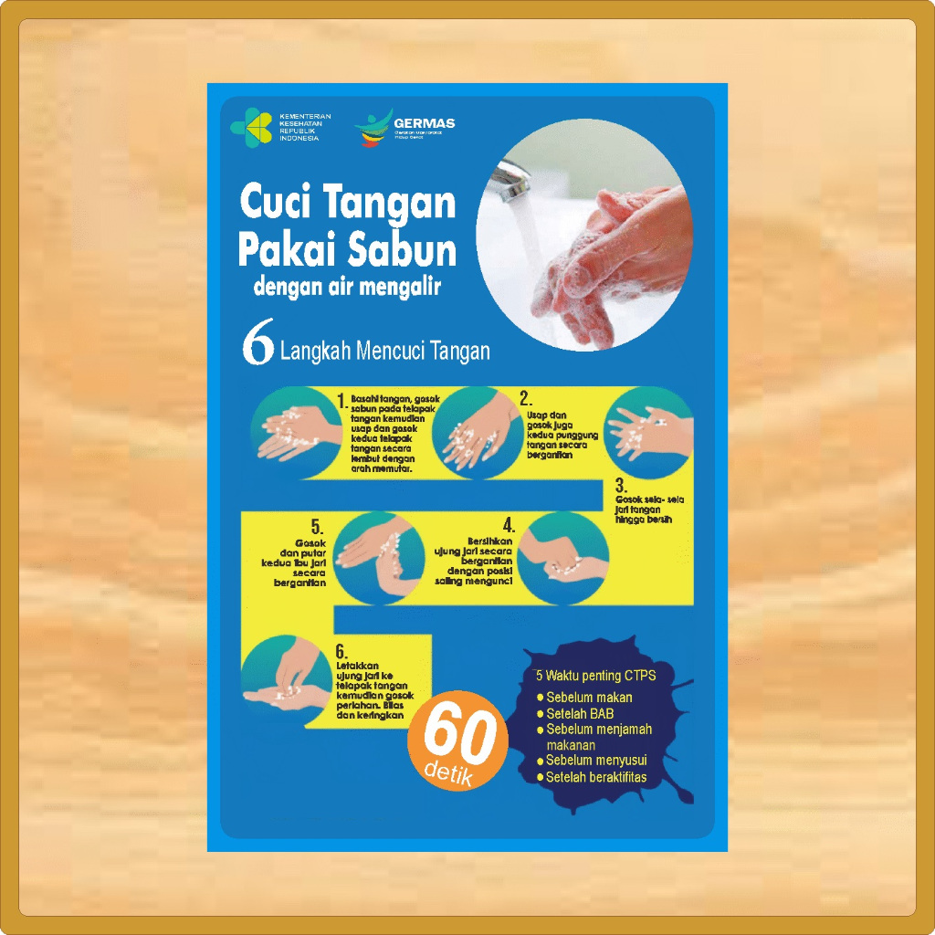 

Stiker Poster Cuci Tangan 60 Detik Versi 2 | Stiker Poster Cuci Tangan Pakai Sabun CTPS | Stiker Poster Cuci Tangan Pakai Sabun dan Air Mengalir