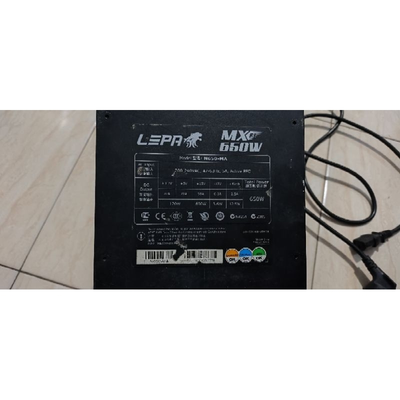 LEPA MX F1 650 Watt PSU kabel komplit - kondisi mati