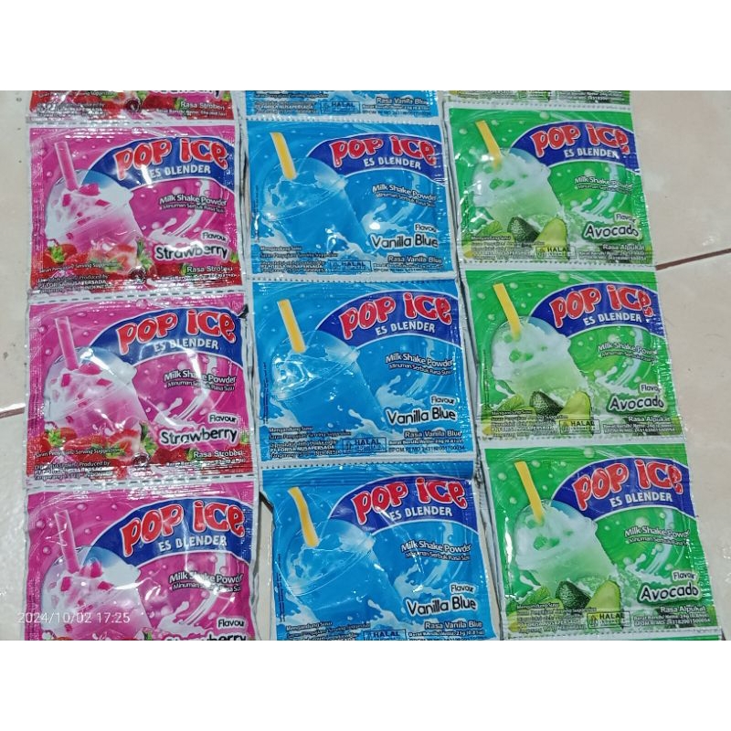 

POP ICE varian strawberry/,avocado/vanila blue Spesial promo