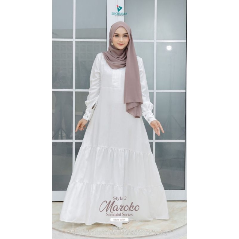 GAMIS PUTIH - GAMIS UMROH - MAROKO - MOM DRESS ONLY STYLE 2