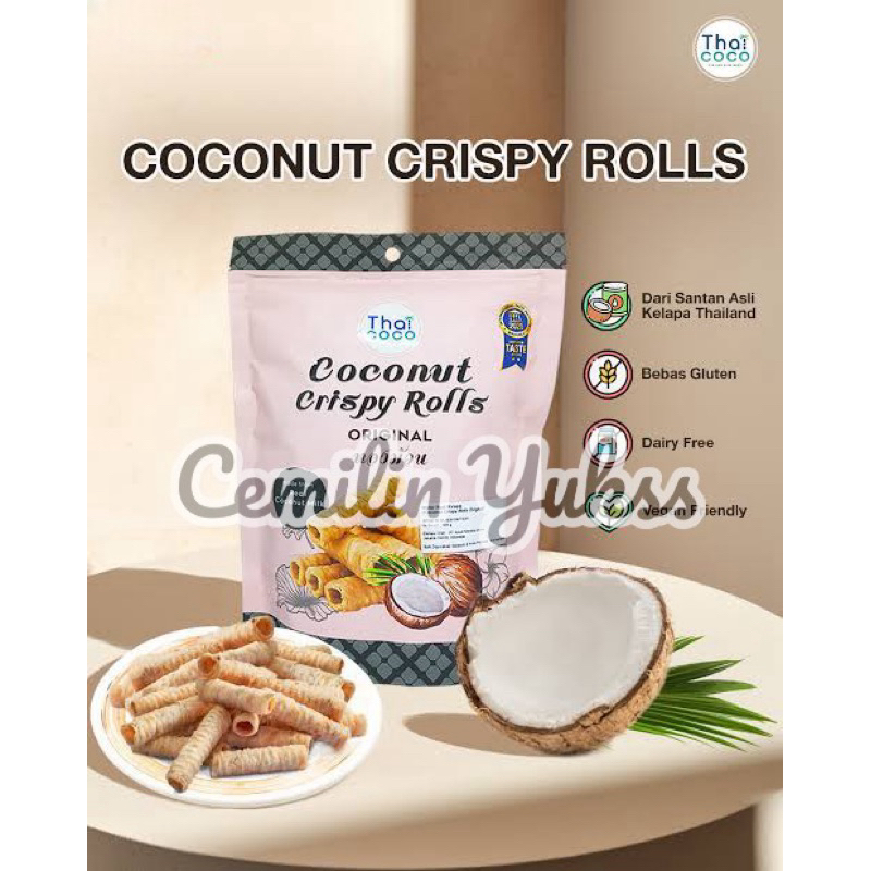 

Thai Coco Coconut Crispy Roll Original 140g Wafer Roll Kelapa Coconut Wafer Roll Thailand