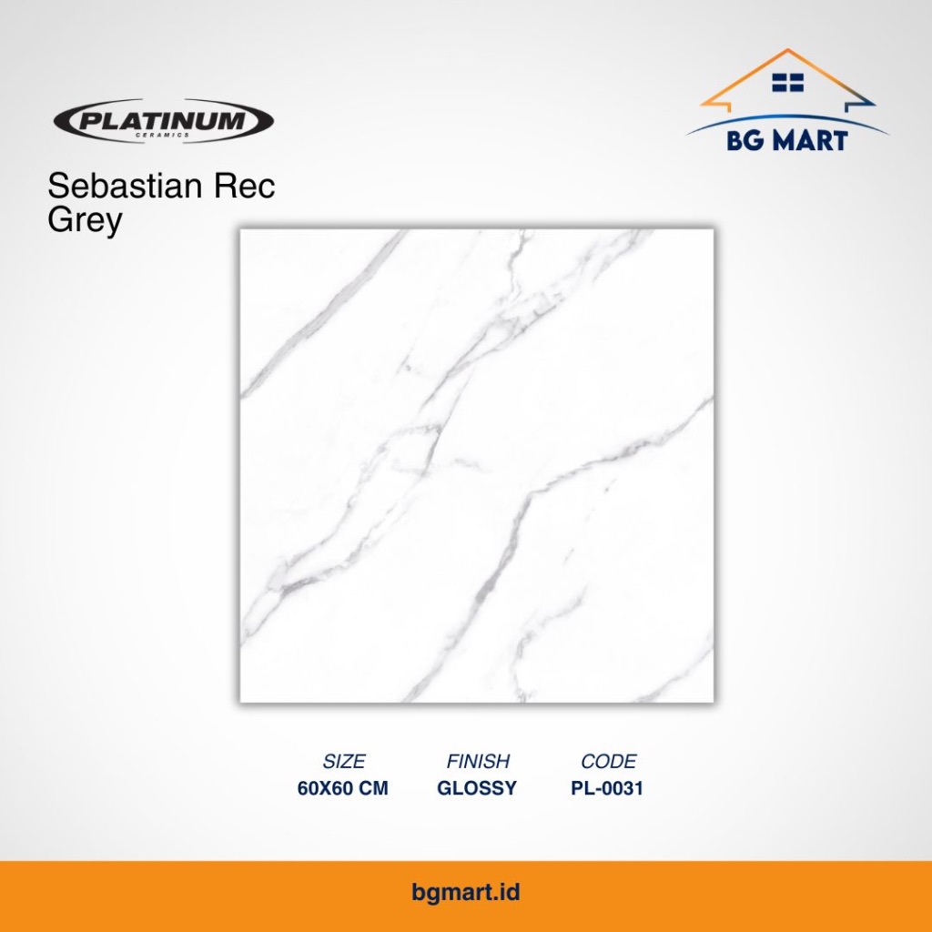PLATINUM Keramik Lantai 60x60 Sebastian Rec Grey