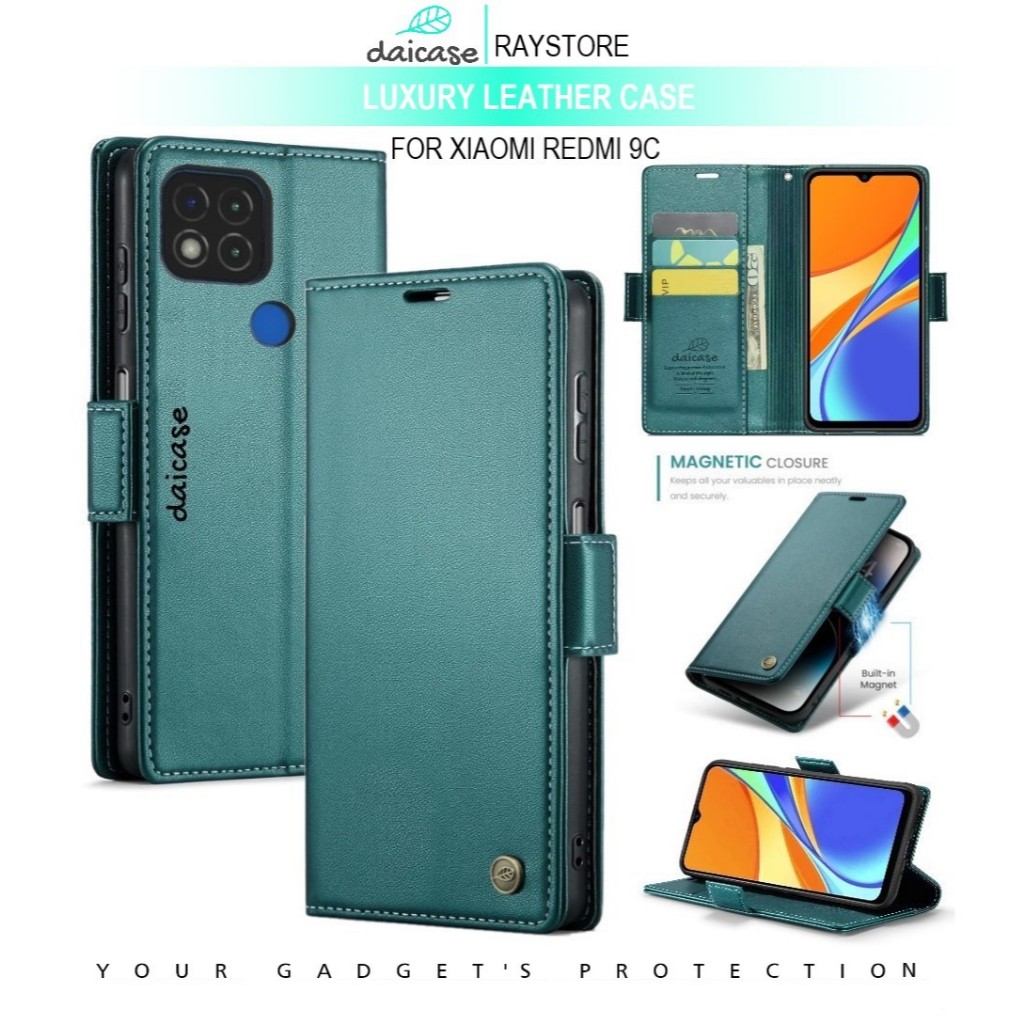 XIAOMI REDMI 9C FLIP LEATHER CASE PREMIUM-FLIP WALLET CASE UNTUK XIAOMI REDMI 9C