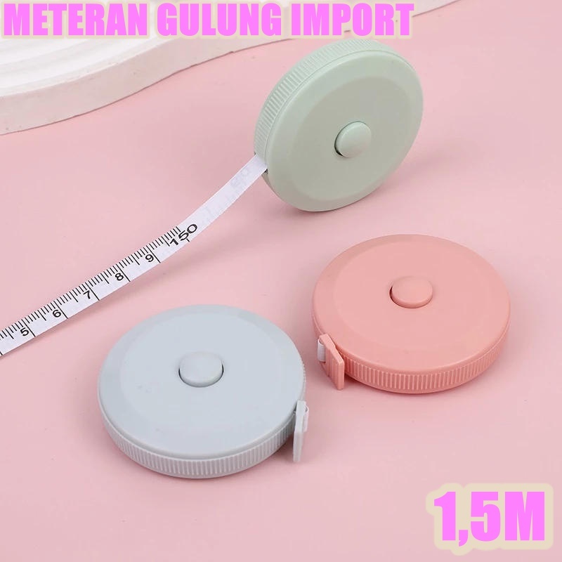 (ES) EAA683 Meteran Gulung Mini Roll Otomatis Kain Alat Ukur Jahit Baju Badan 1.5M Ukuran Jait Jaita