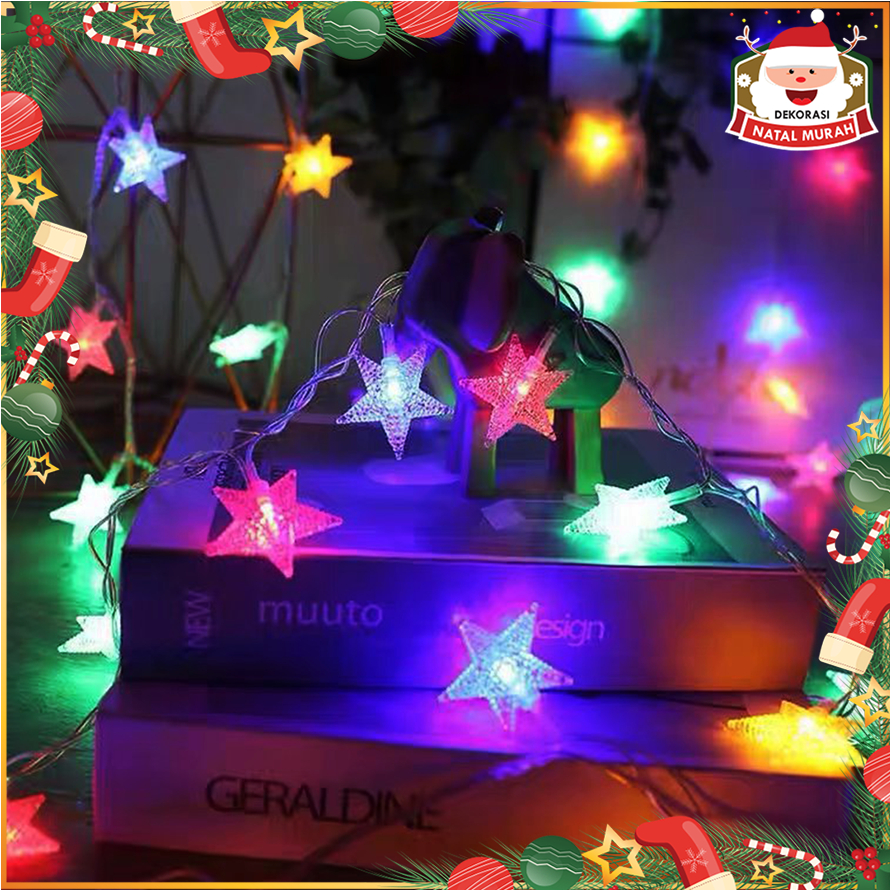 Lampu tumbler bintang 100 led 10 meter warna warni tempel dinding lampu tidur kamar kelap kelip