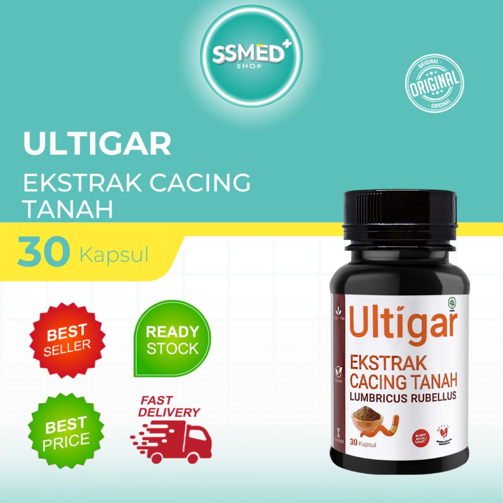 ULTIGAR EKSTRAK CACING TANAH ISI 30 & 100 KAPSUL - LUMBRICUS RUBELLUS - KAPSUL CACING ORIGINAL
