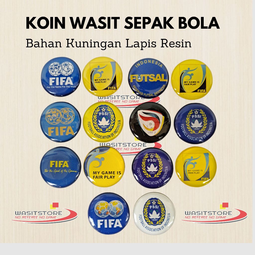 KOIN TOS/KOIN WASIT SEPAK BOLA / FUTSAL (BAHAN KUNINGAN LAPIS RESIN)