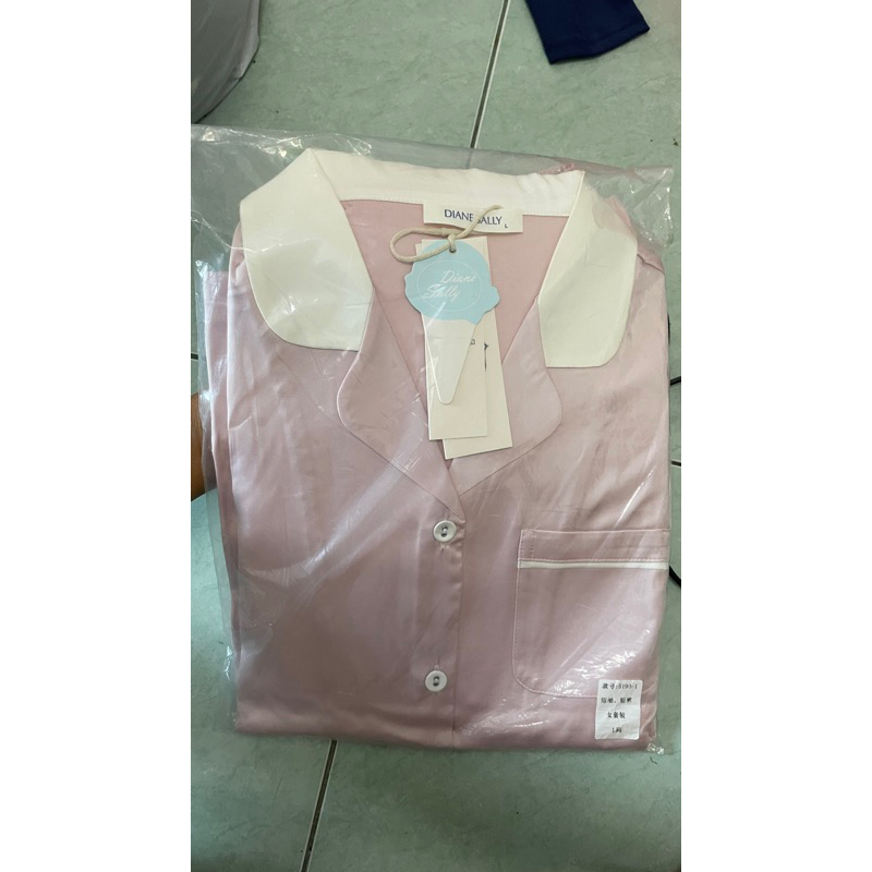 diane sally piyama pendek Pink colar white