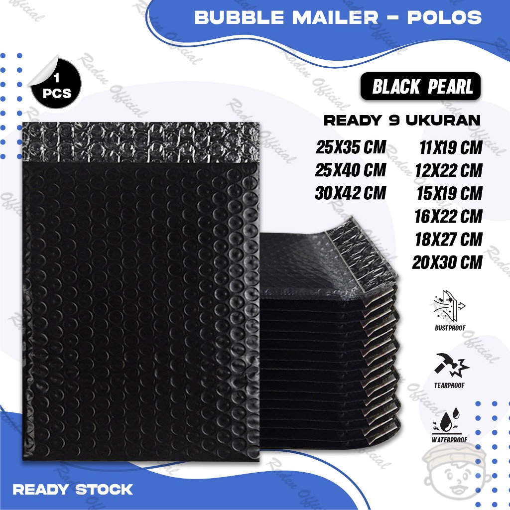 

Plastik Packing BUBBLE MAILER Hitam Kantong Polybubble Amplop Bubble Envelope Polymailer Olshop Polos Ukuran 11X19 12X22 15X19 16X22 17X30 18X27 20X30 20X34 25X35 25X40 30X42