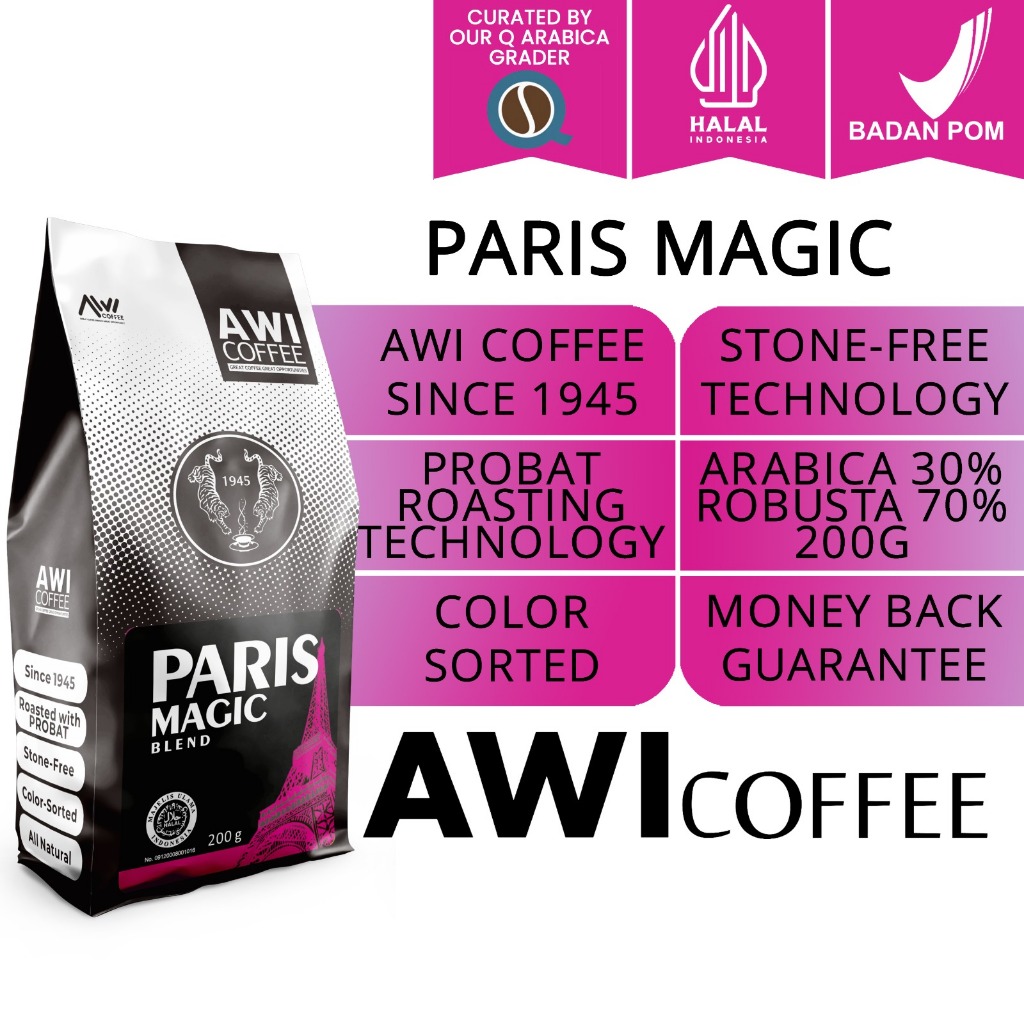 

KOPI SIDIKALANG | Paris Magic Blend For Cafe 200gr Biji | Arabika Robusta | AWI COFFEE