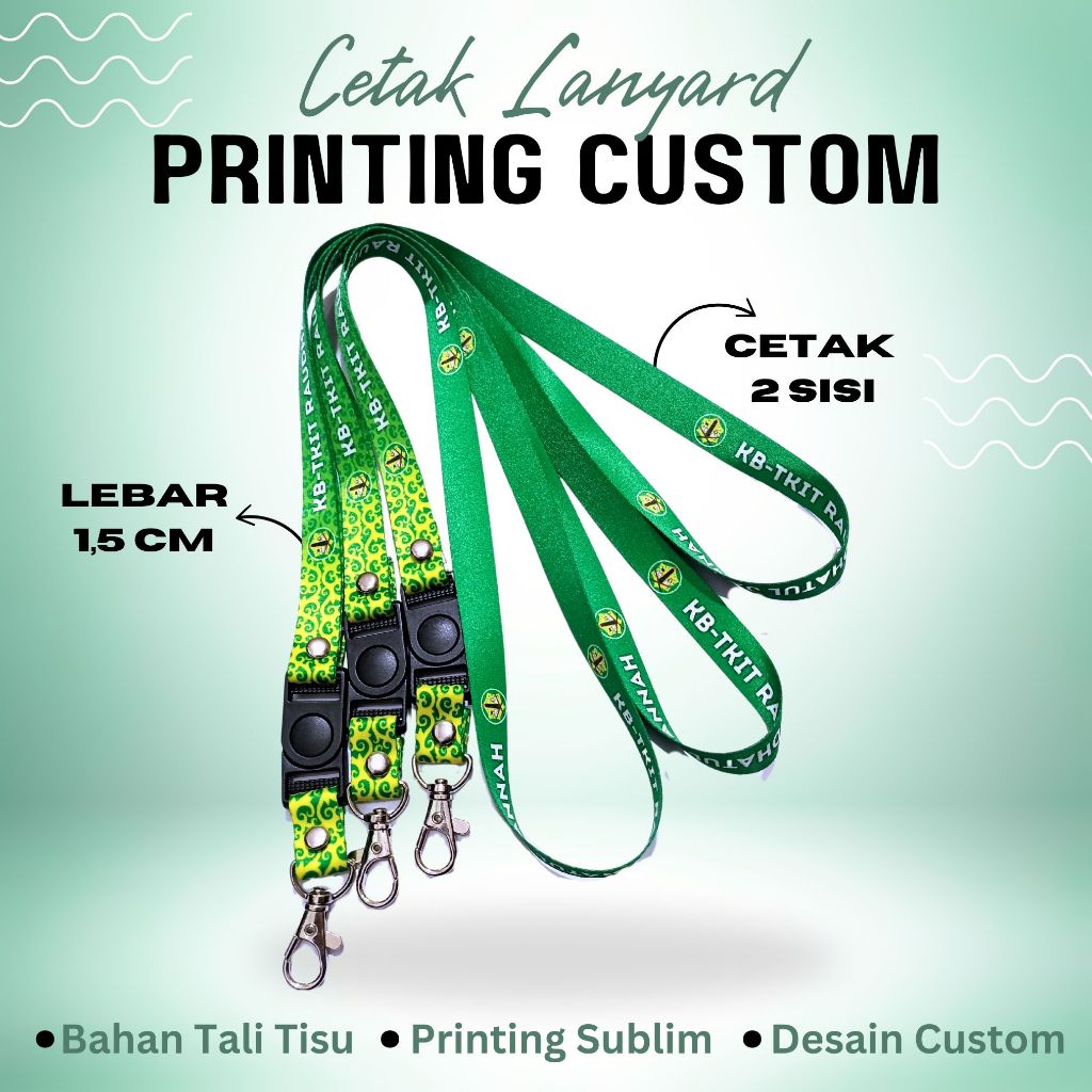 

LANYARD ID CARD FULL PRINTING 1,5 CM 2 SISI FULL WARNA