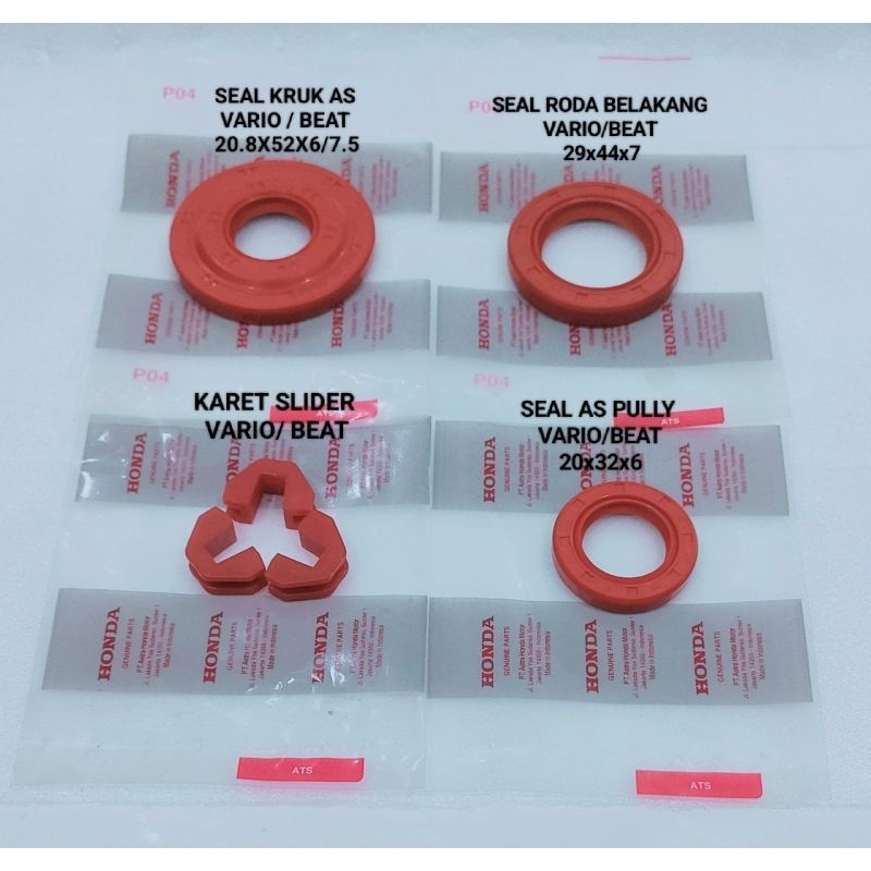 PAKET CVT SEAL SIL KRUG AS RODA BELAKANG AS PULLY KARET SLIDER SILIDER SET BEAT VARIO SCOOPY CARBU K