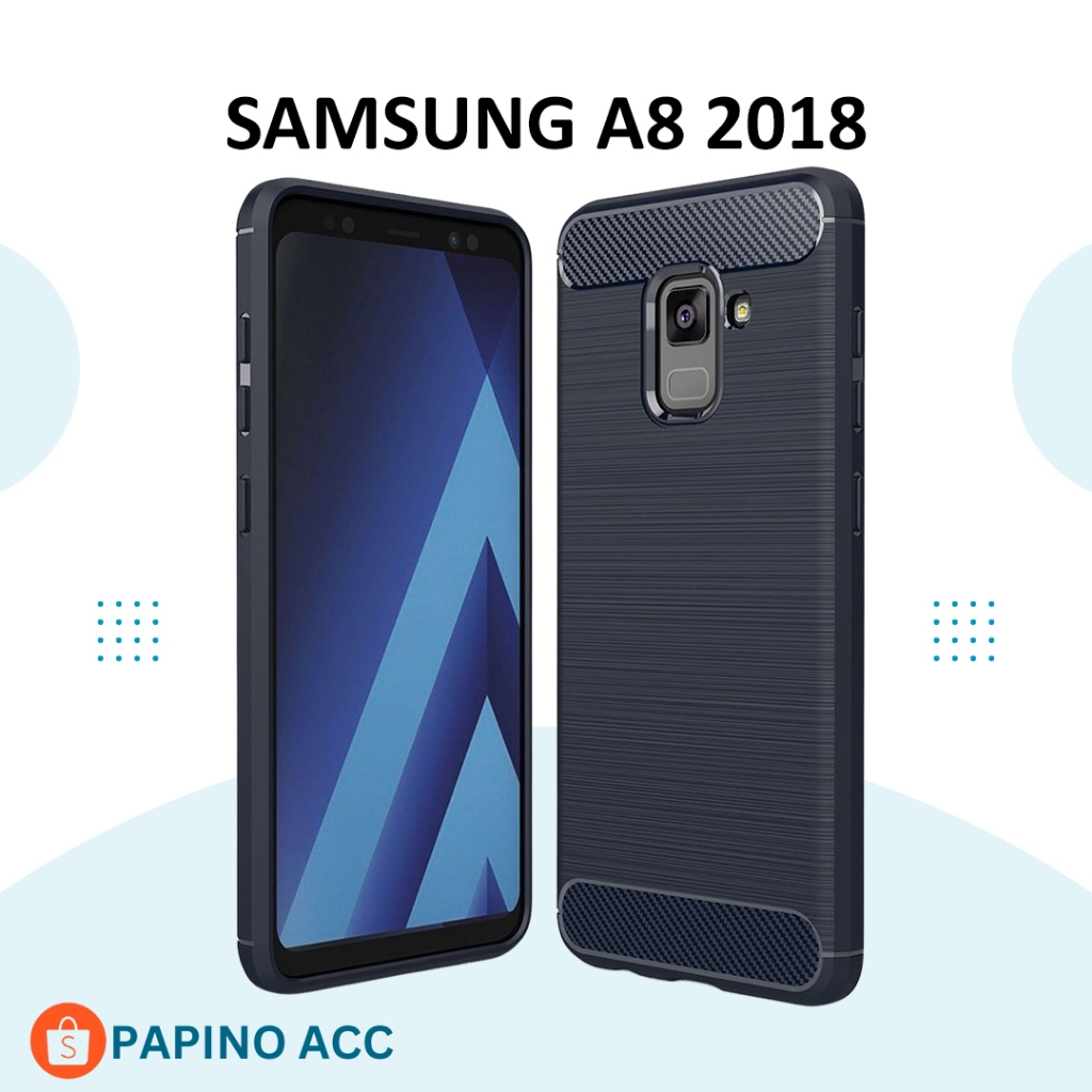 SOFTCASE SAMSUNG A8 2018 - SLIM FIT CARBON IPAKY SAMSUNG A8 2018 CASING HP