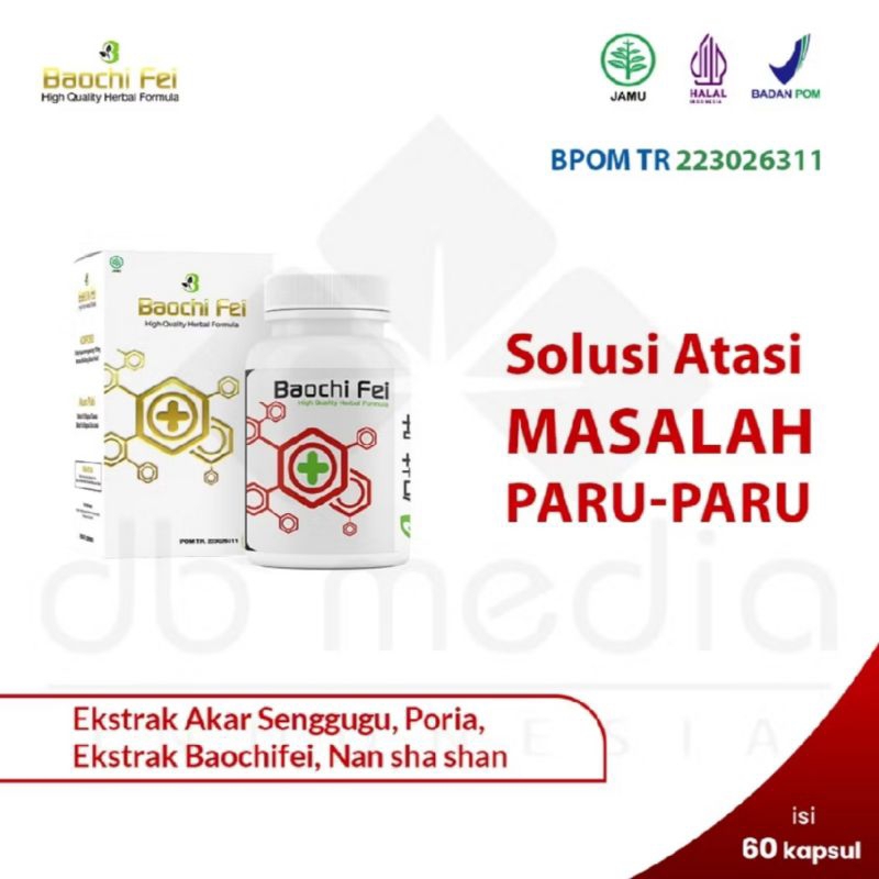 BAOCHI FEI ISI 60 KAPAUL ASLI 100% ORIGINAL HERBAL CINA MENGOBATI BATUK ASMA SESAK NAFAS NYERI DADA 