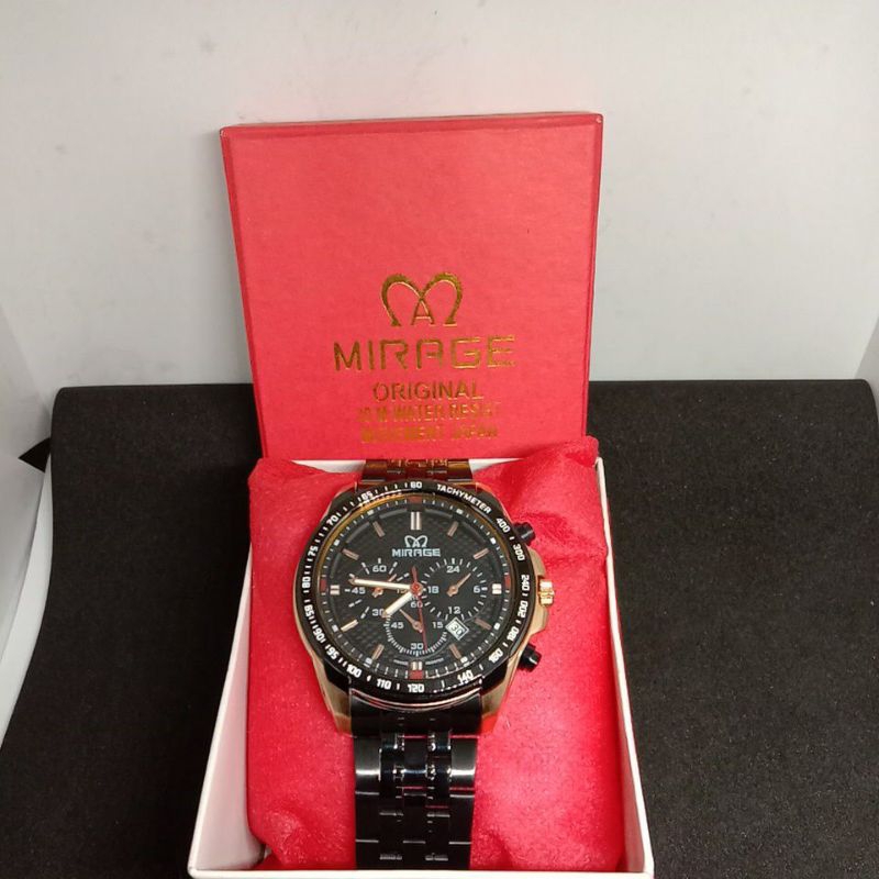 Jam Tangan Mirage Crono (8535BRP-M) Warna RoseGold (Original )