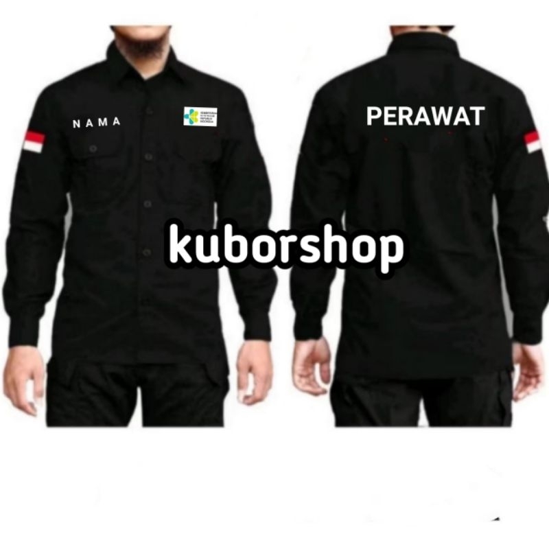 kemeja PERAWAT baju perawat seragam kerja perawat full bordir