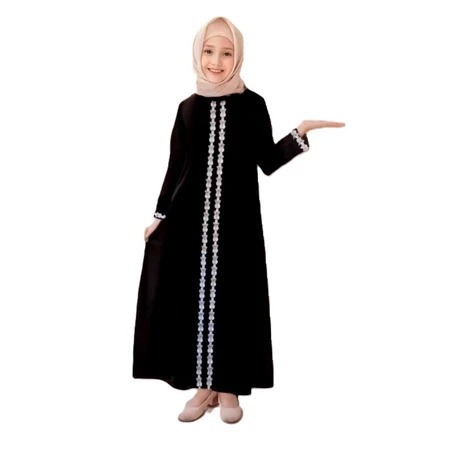 Gamis Anak Perempuan Malaysia Hlilyah Rempel Plus Renda Muslimah Tanggung Terbaru Kekinian Usia 6 Sa