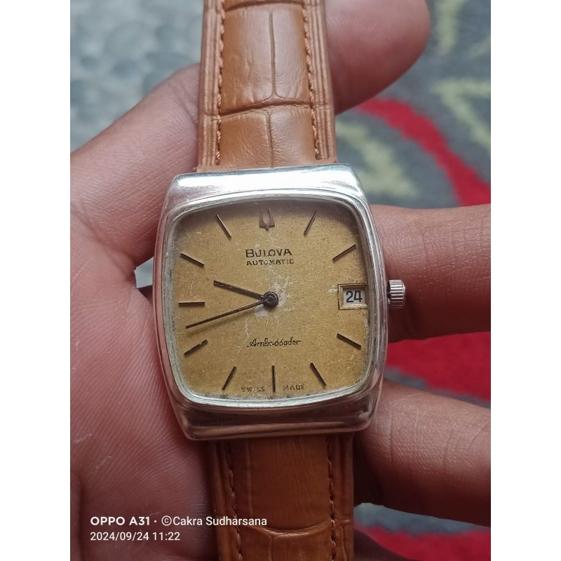 Jual Jam Tangan Bulova Ambassador Tank 143210 Dua Jarum 17 Jewels Mesin Goldplated Rare Item Origina