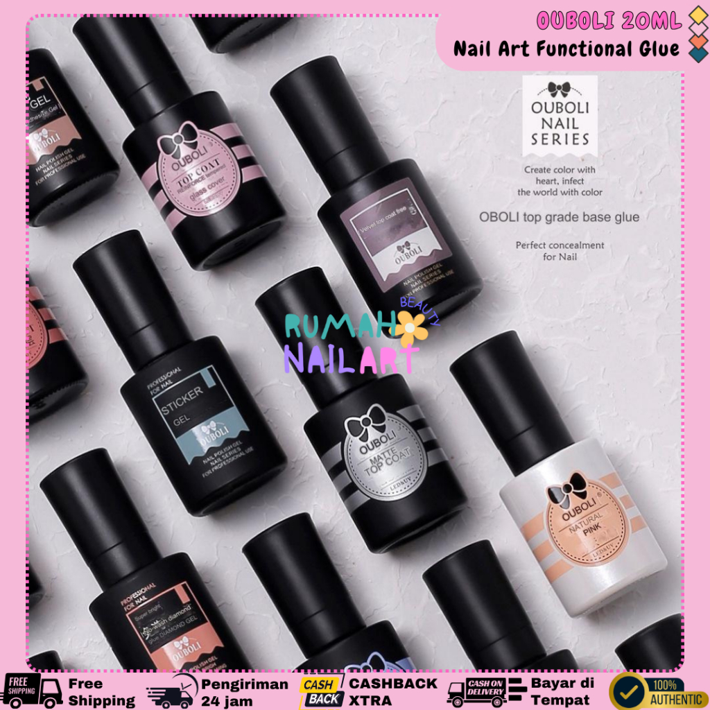 OUBOLI 20ML Professional Nail Art Salon UV Gel BASE COAT / HIGHLIGHT TOP COAT / MATTE COAT / STRENGT