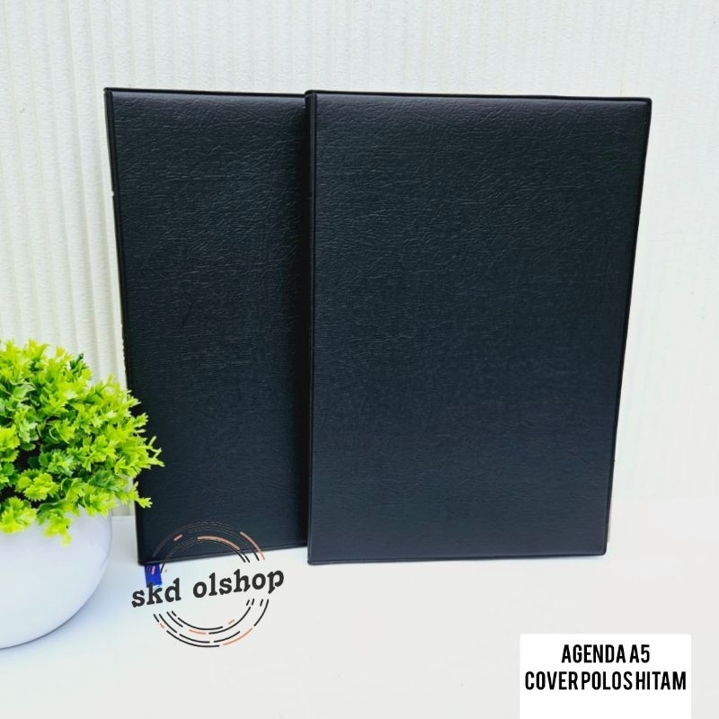 

buku agenda cover polos/Agenda cover polos hitam uk A5 21 cm x 14 cm (terima cetak costume merek)