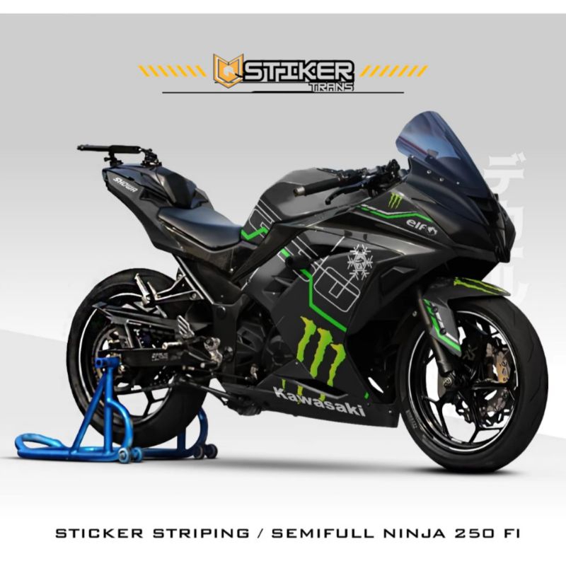 STRIPING SEMIFULL NINJA 250 FI MOTIF 5 CO  / NINJA 250 FI / VARIASI NINJA 250 FI / STIKER MOTORCYCLE