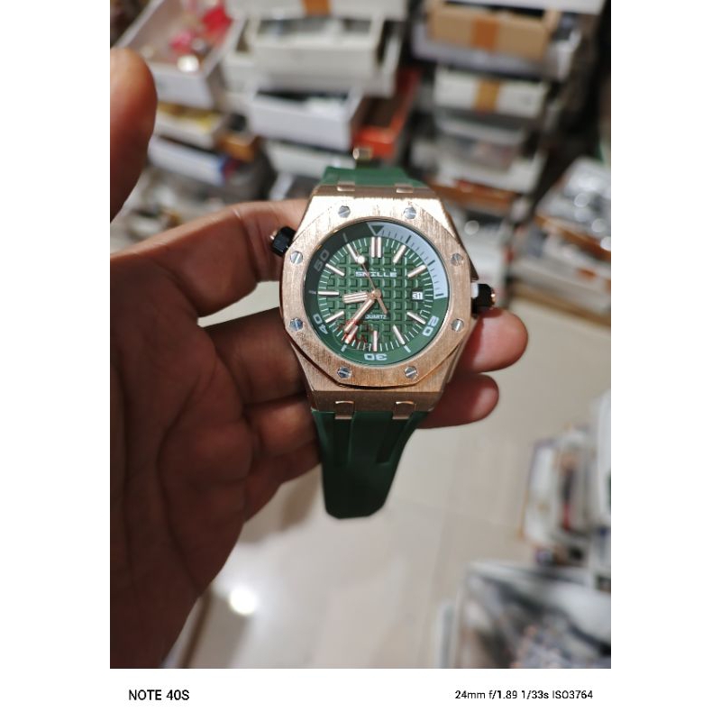 Jam Tangan Pria Original Snille - Green Gold