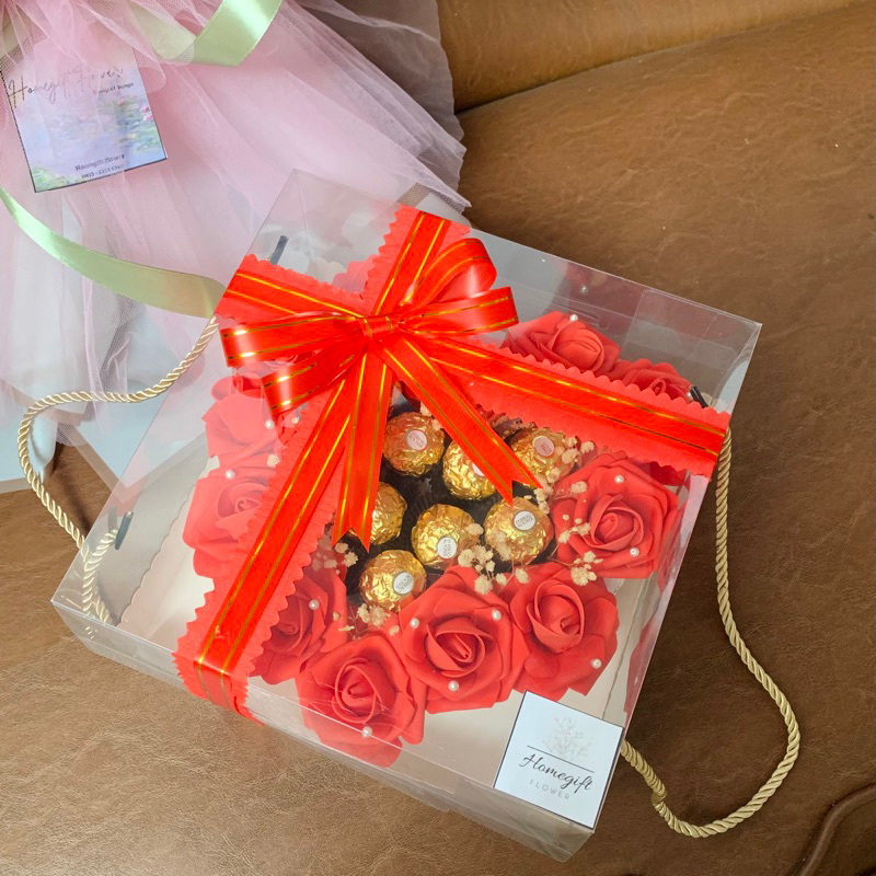 Bloom Box Bunga Coklat Ferrero | bucket coklat | kado valentine kado ulang tahun kado anniversary Fe