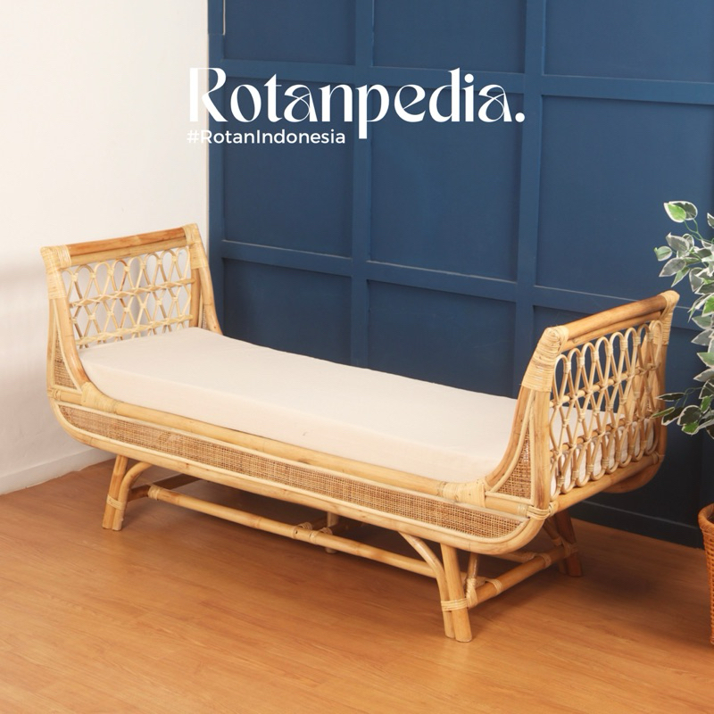 Sofa Bench Rotan Minimalis 3 Seater / Sofa Tamu Rotan / Bench Chair - Rotanpedia
