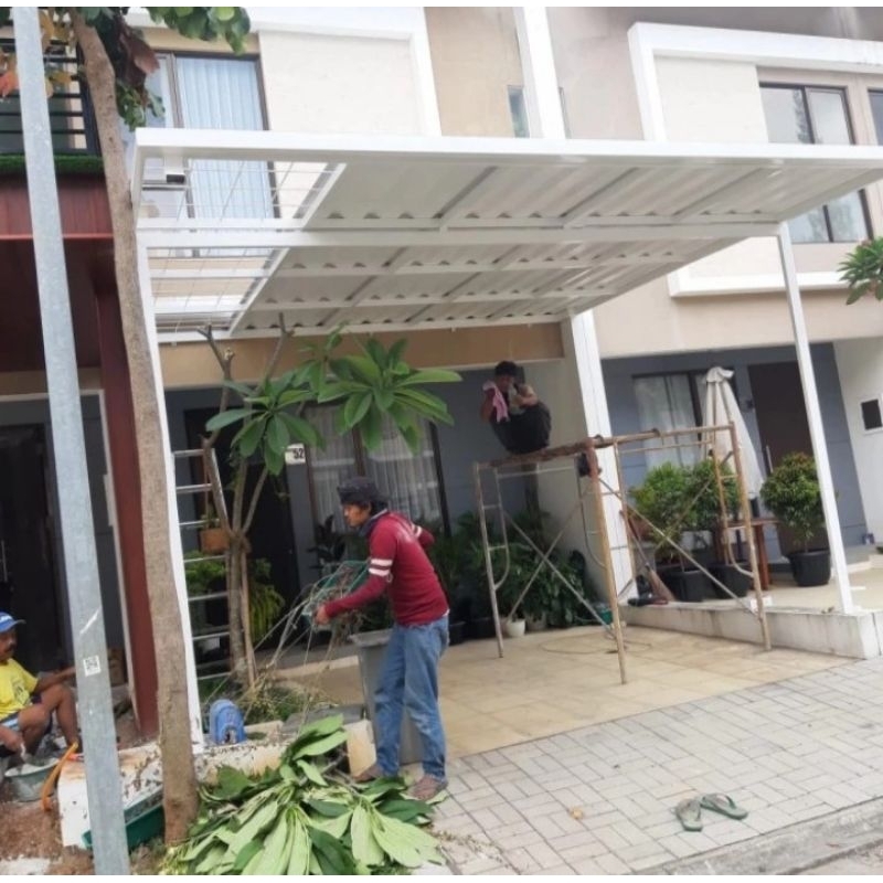 kanopi besi galvanis atap alderon double layer