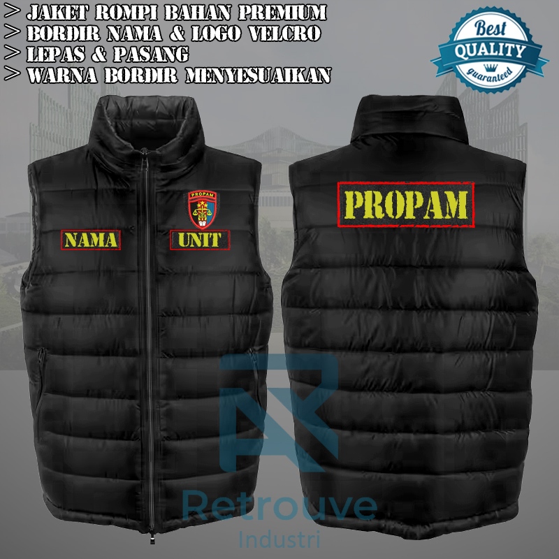 (Premium) Jaket Rompi PROPAM Polri / Jaket Rompi Gelembung / Vest Tactical / Vest Outdoor