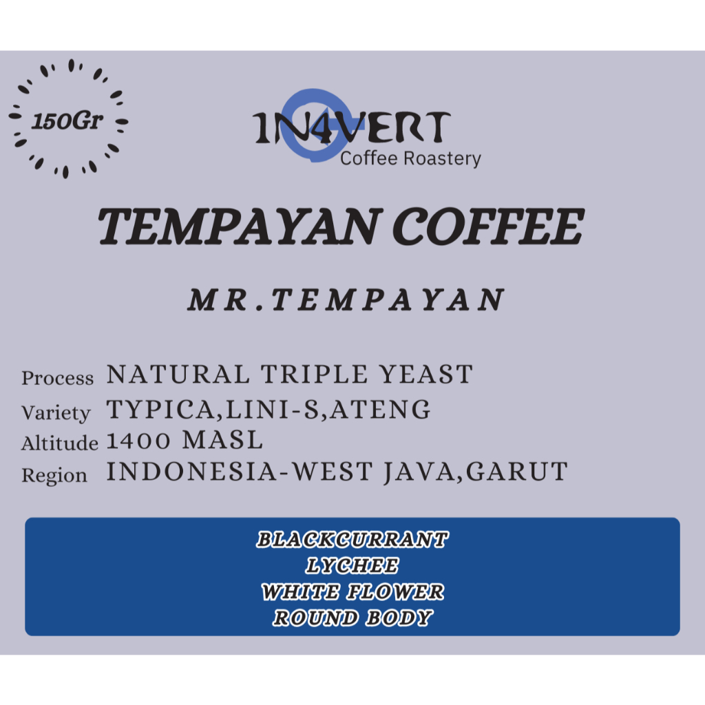

Kopi Arabica - Indonesia Garut Jawa Barat TEMPAYAN COFFEE Natural Triple Yeast Typica,Ateng,Lini-S Variety