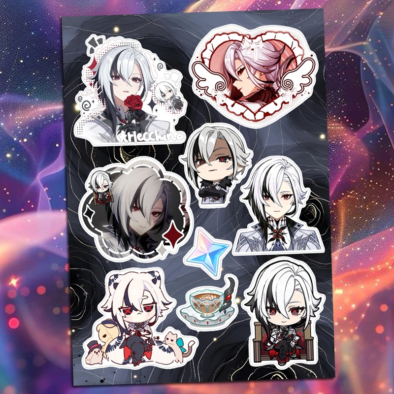 

ARLECCHINO Fontaine Father Sticker Genshin Impact Waterproof Pyro