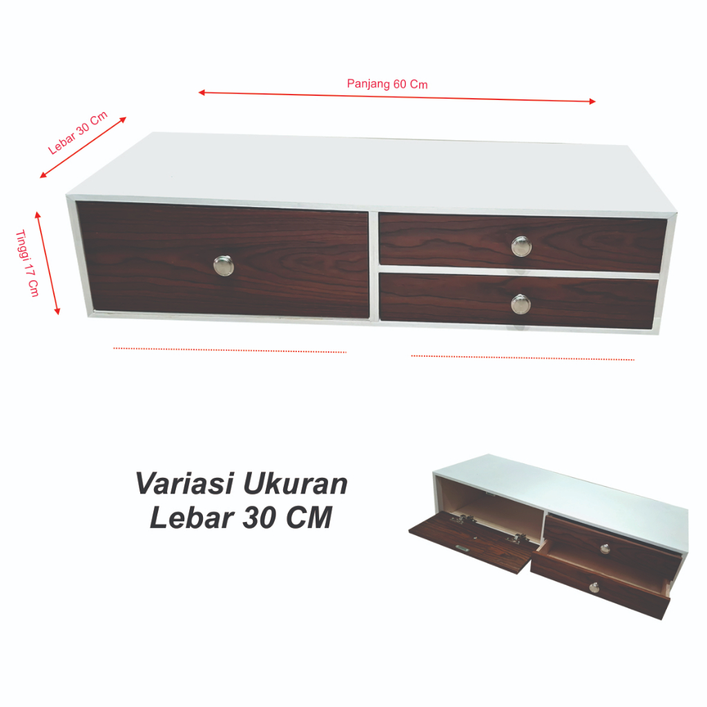 Rak Gantung Laci Dinding Ukuran 60 x 30 x 15 Cm