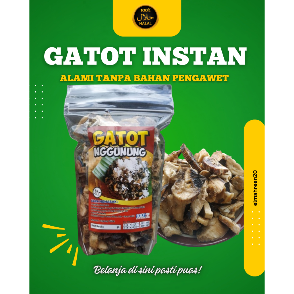 

400 gram gatot instan alami tanpa pengawet