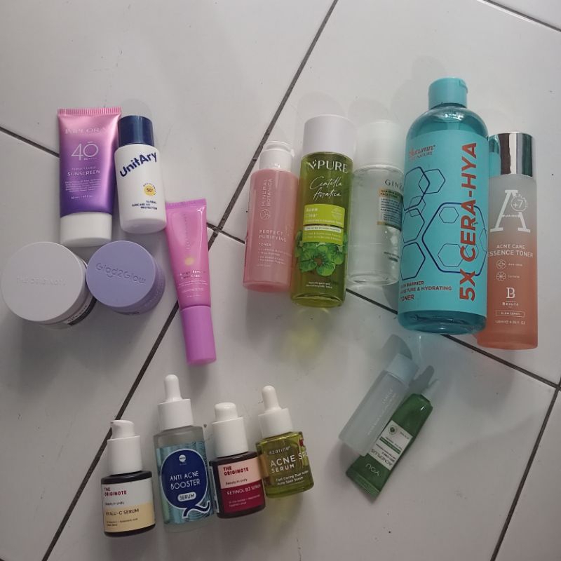 skincare preloved harga miring toner npure autumn beaute mineral botanica glycolic acid ginza serum 