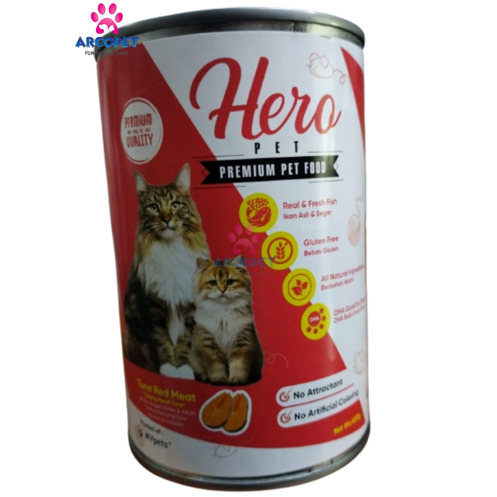 Megumiyee_ Hero Cat Food Kaleng 400 Gr Makanan Kucing Basah