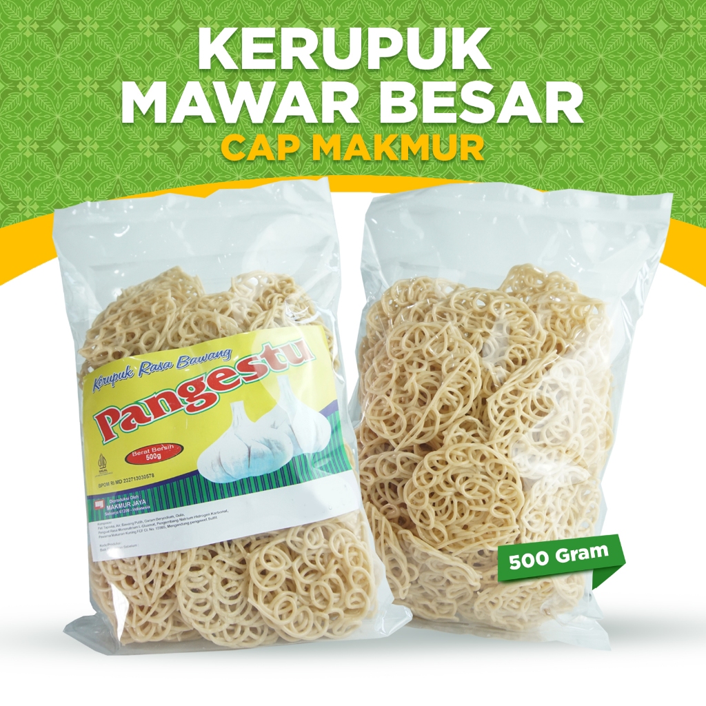 

KERUPUK MENTAH CAP MAKMUR, KERUPUK MAWAR BESAR RENYAH GURIH TANPA DIJEMUR