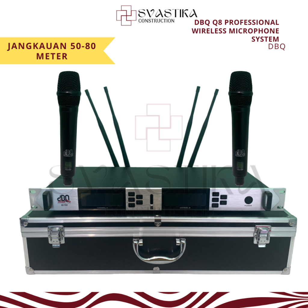 Microphone Wireless DBQ Q8 Professional Wireless Microphone System