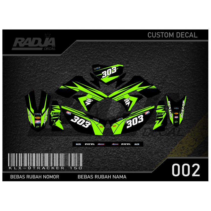 DECAL STICKER KLX/DTX 150 OLD (002) DEKAL STIKER FULLBODY DTRACKER D-TRACKER S/L LAMA 2009 2010 2011