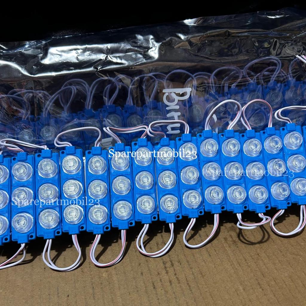 LAMPU LED 3 MATA 12V/24V BIRU/ BIRU MUDA/ PINK/ UNGU