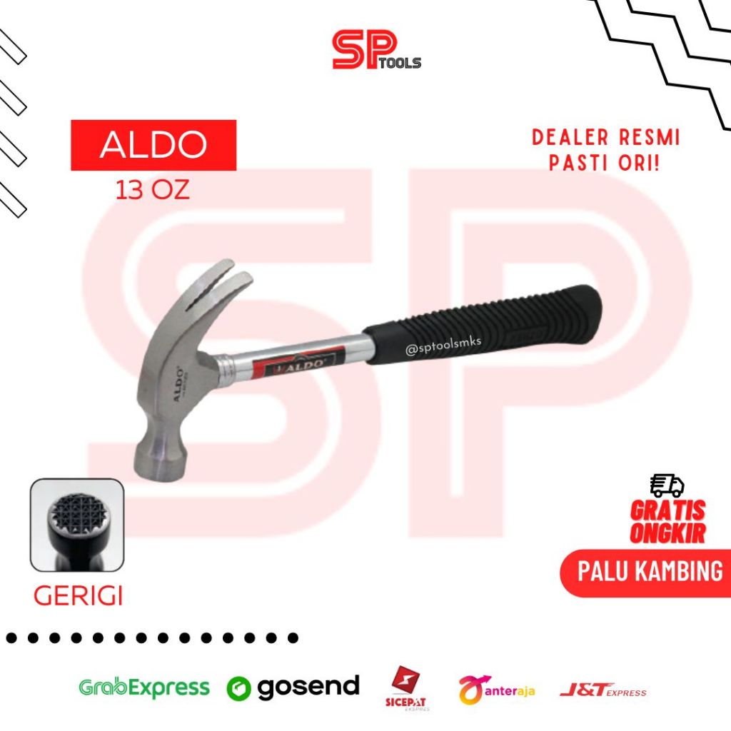 PALU KAMBING BERGERIGI 13OZ 13 OZ ALDO GAGANG BESI