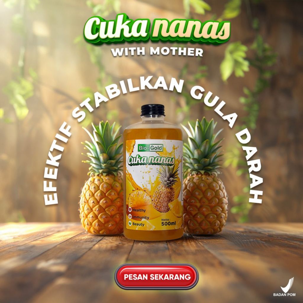 

Cuka Nanas Organik 500ml 100% Buah Asli Bantu Kontrol Gula Darah, Kesehatan Lainnya BPOM - BIO GOLD